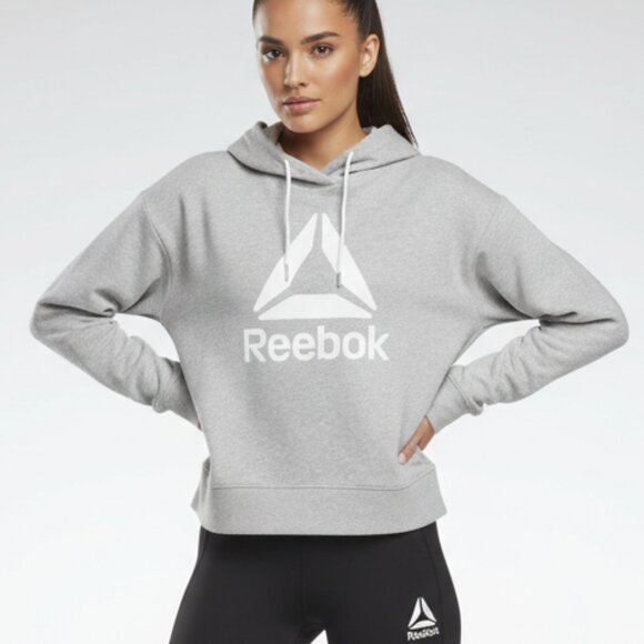 Nwt REEBOK Women's Graphic Long Sleeve Cropped Hoodie Sz XL - Picture 4 of 4